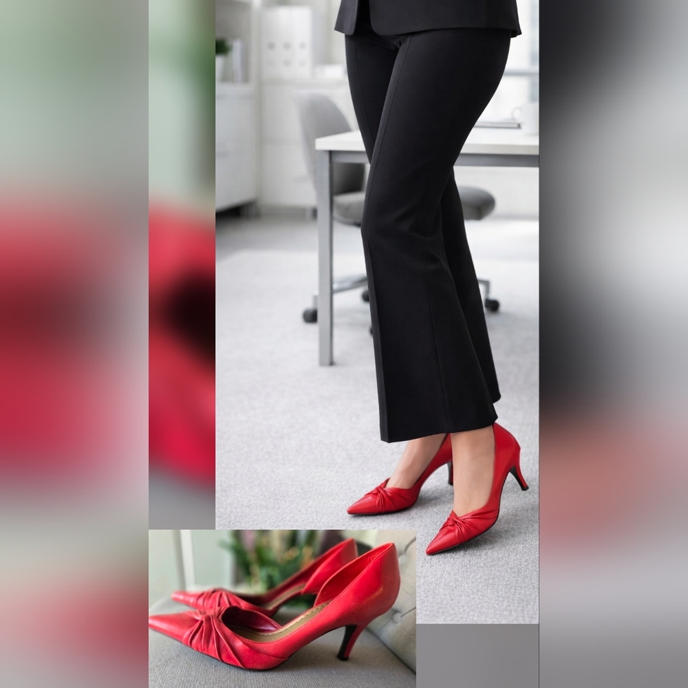 Gianni Bini Red Knotted Pointed Toe Pumps Heels‎ ~ Size 11